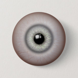 Realistischer Grauer Iris-Eyeball-Button Button