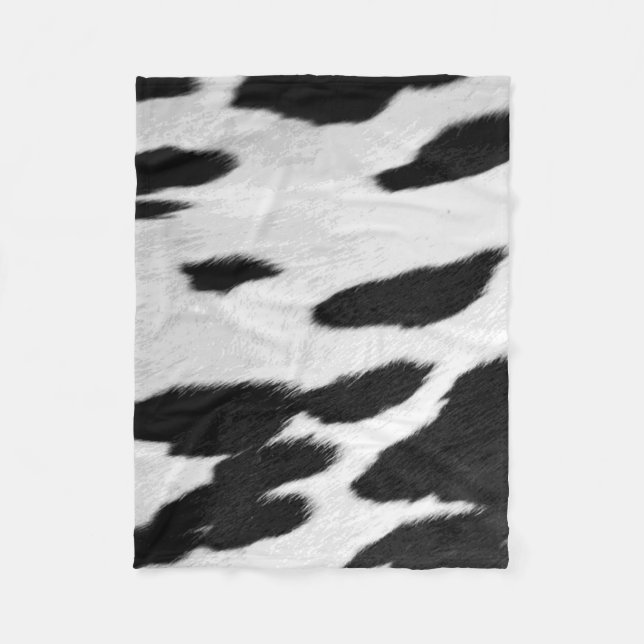 Realistischer Holstein Cowhide-Look Fleecedecke (Vorderseite)