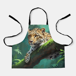 Realistischer Leopard im Dschungel Schürze