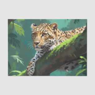 Realistischer Leopard im Dschungel Seidenpapier