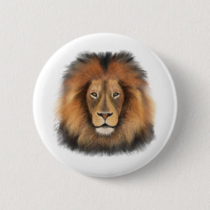 realistischer Löwenkönig des Dschungels, männlich, Button