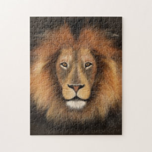 realistischer Löwenkönig des Dschungels, männlich, Puzzle