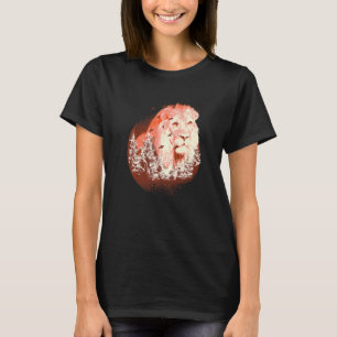 Realistischer Löwenwald Vintage-Wald-Löwe Tier L T-Shirt