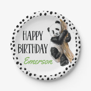 Realistischer Panda-Bär Happy Birthday Party, jede Pappteller