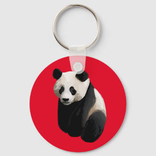 Realistischer Panda Red Schlüsselanhänger