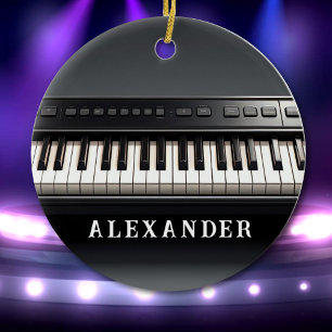 Realistischer Piano Keyboard Jazz Keramik Ornament