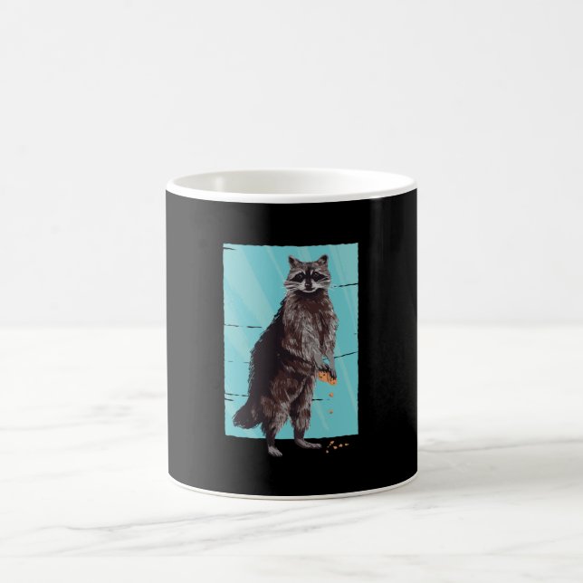 Realistischer Raccoon mit Cookies Kaffeetasse (Mittel)