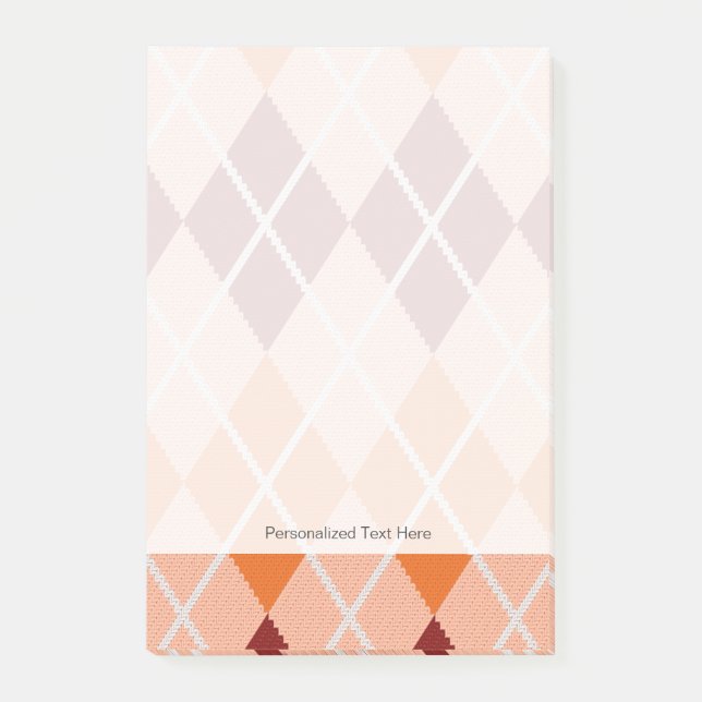 Realistischer Rauten-Stoff Post-it Klebezettel (Vorderseite)