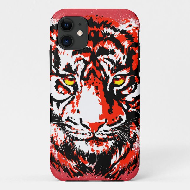 Realistischer Red Tiger Head Case-Mate iPhone Hülle (Rückseite)