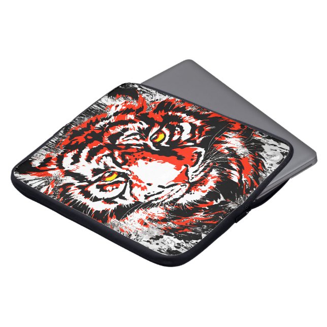 Realistischer Red Tiger Head - Tiger Laptop Case (Vorne Oben)