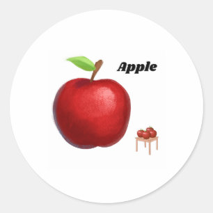 Realistischer roter Apfel-Aufkleber – Fruchtillust Runder Aufkleber