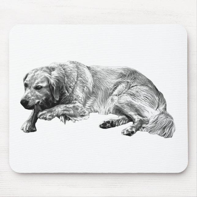 Realistischer ruhender Hund Mousepad (Vorne)
