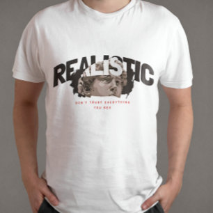 Realistischer Slogan mit antikem Statuenkopf T-Shirt
