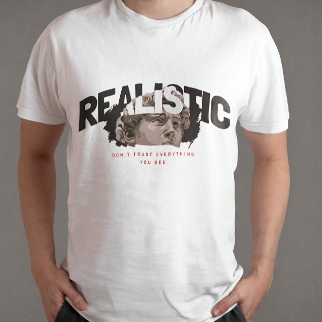 Realistischer Slogan mit antikem Statuenkopf T-Shirt (Von Creator hochgeladen)