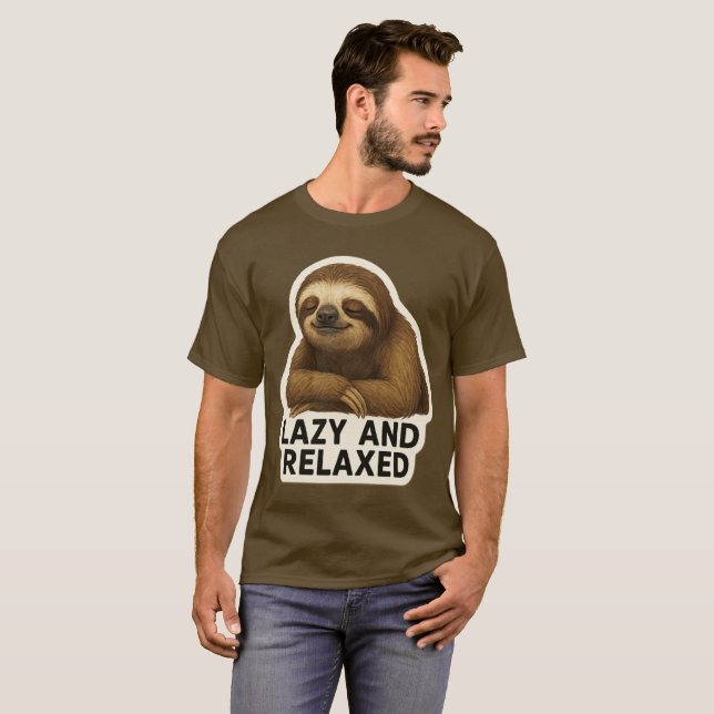 Realistischer Sloth-Sticker T-Shirt (Vorne ganz)