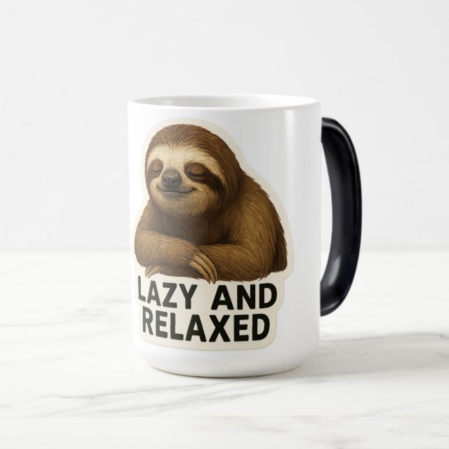 Realistischer Sloth-Sticker Verwandlungstasse (VorderseiteRechts)