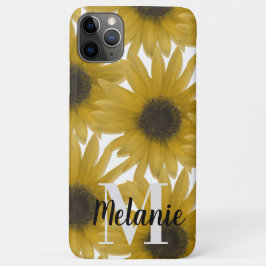 Realistischer Sonnenblumengarten Custom Monogram Case-Mate iPhone Hülle