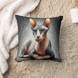Realistischer Sphynx-Katze, sphynx-haarloser Katze Kissen