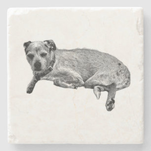 Realistischer Terrier Mix Restrukturierter Unterse Steinuntersetzer