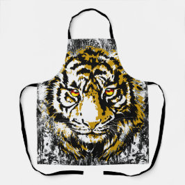 Realistischer Tiger - Cooler Tiger Kopf Zeichnend  Schürze