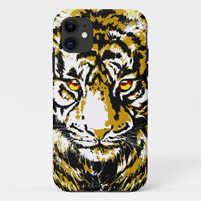 Realistischer Tiger iPhone Case - Tiger Head Zeich (Rückseite)
