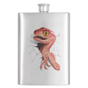 Realistischer Velociraptor Dinosaur Hatching Flachmann