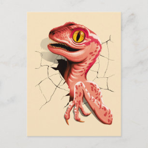 Realistischer Velociraptor Dinosaur Hatching Postkarte