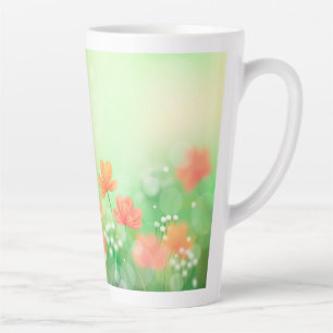 Realistischer verschwommener Frühlingshintergrund- Milchtasse