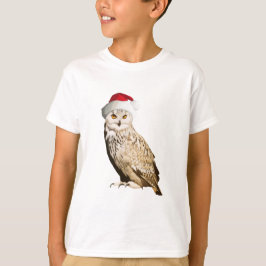 Realistischer Weihnachtskauz mit Mütze und Festiva T-Shirt