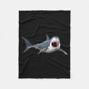 Realistischer Weißer Hai für Fischliebhaber Fleecedecke