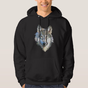 Realistischer weißer Wolf realistischer Tierdruck Hoodie