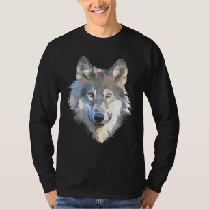 Realistischer weißer Wolf realistischer Tierdruck T-Shirt