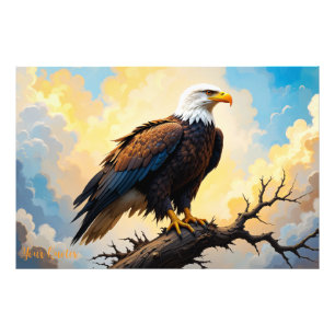 Realistischer Weißkopfseeadler auf einem Ast bei S Fotodruck