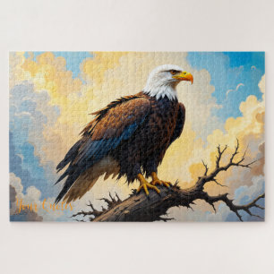 Realistischer Weißkopfseeadler auf einem Ast bei S Puzzle