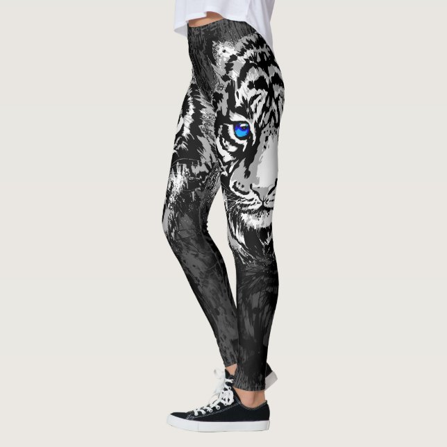 Realistischer Weißtiger-Kopf - Leggings (Links)