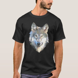 Realistischer Weißwolf-Realistischer Tierdruck mit T-Shirt