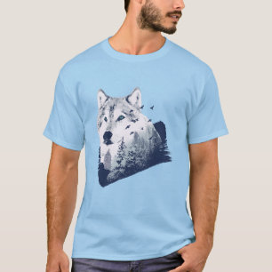 Realistischer Wolf Forest T - Shirt