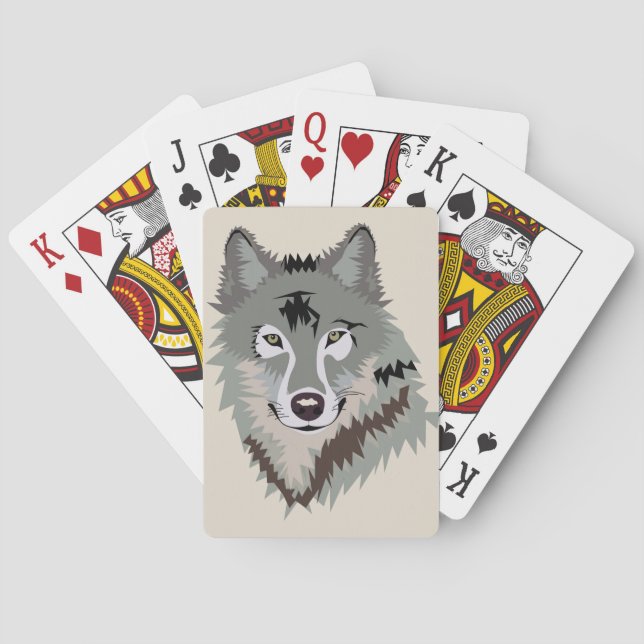Realistischer Wolf Spielkarten (Rückseite)