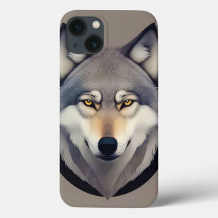 Realistischer Wolfskopf mit durchdringenden gelben Case-Mate iPhone Hülle