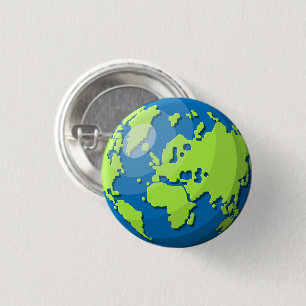 Realistisches 3D-Globus-Design Erde Planet Kunst Button