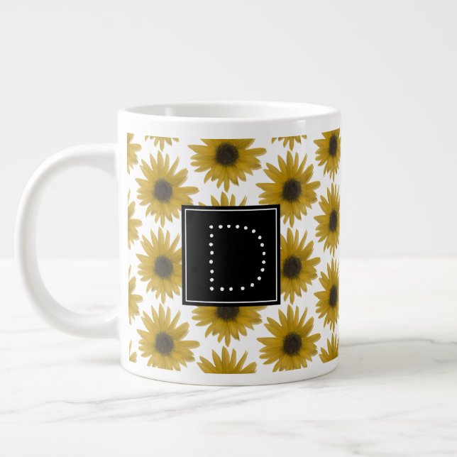 Realistisches 3D-Muster für Sonnenblumen Jumbo-Tasse (Links)