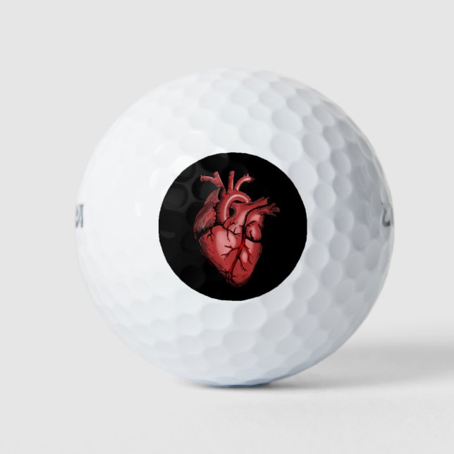 Realistisches Anatomisches Herzbild Golfball (Vorderseite)