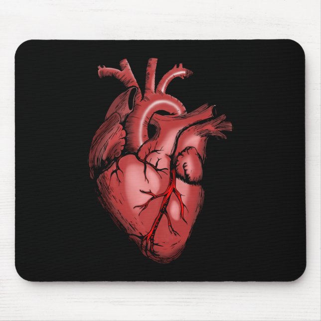 Realistisches Anatomisches Herzbild Mousepad (Vorne)