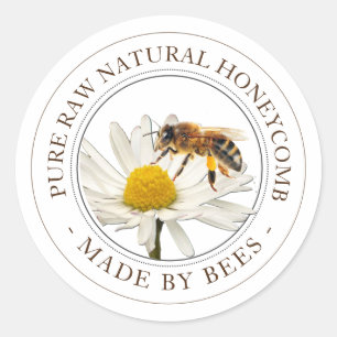 Realistisches Bienenwabensiegel Runder Aufkleber