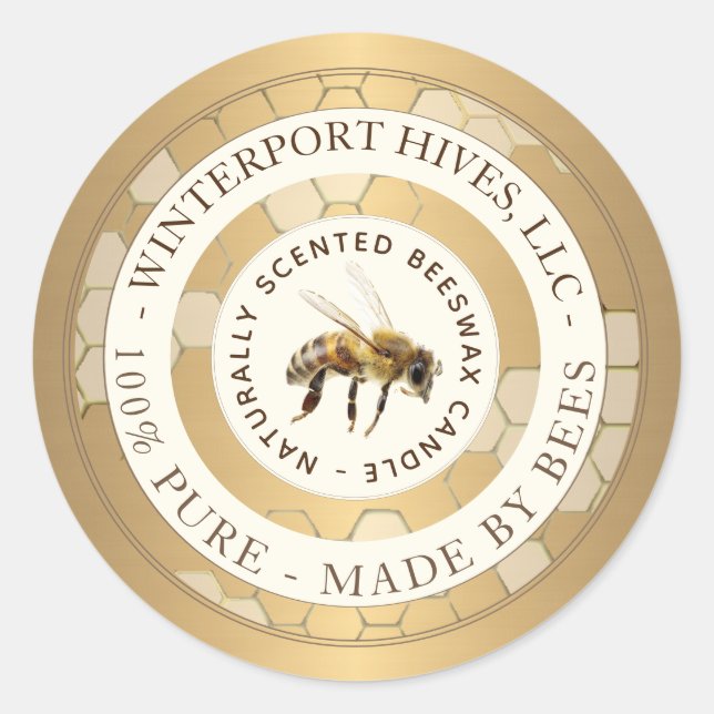 Realistisches Bienenwachs-Kerzensiegel Runder Aufkleber (Vorderseite)