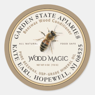 Realistisches Bienenwachs-Waldzuchtlabel Runder Aufkleber