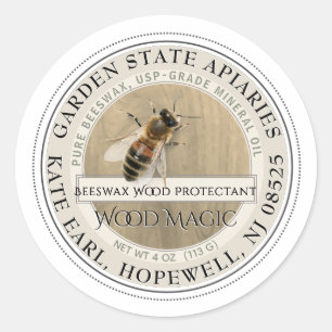 Realistisches Bienenwachs-Waldzuchtlabel Runder Aufkleber