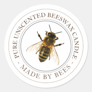 Realistisches Bienenwachskandell-Etikett Runder Aufkleber