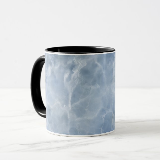 Realistisches blaues Marmordesign Tasse (Vorderseite Links)
