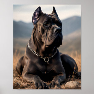 Realistisches Cane-Corso-Porträt starker Wachhund Poster
